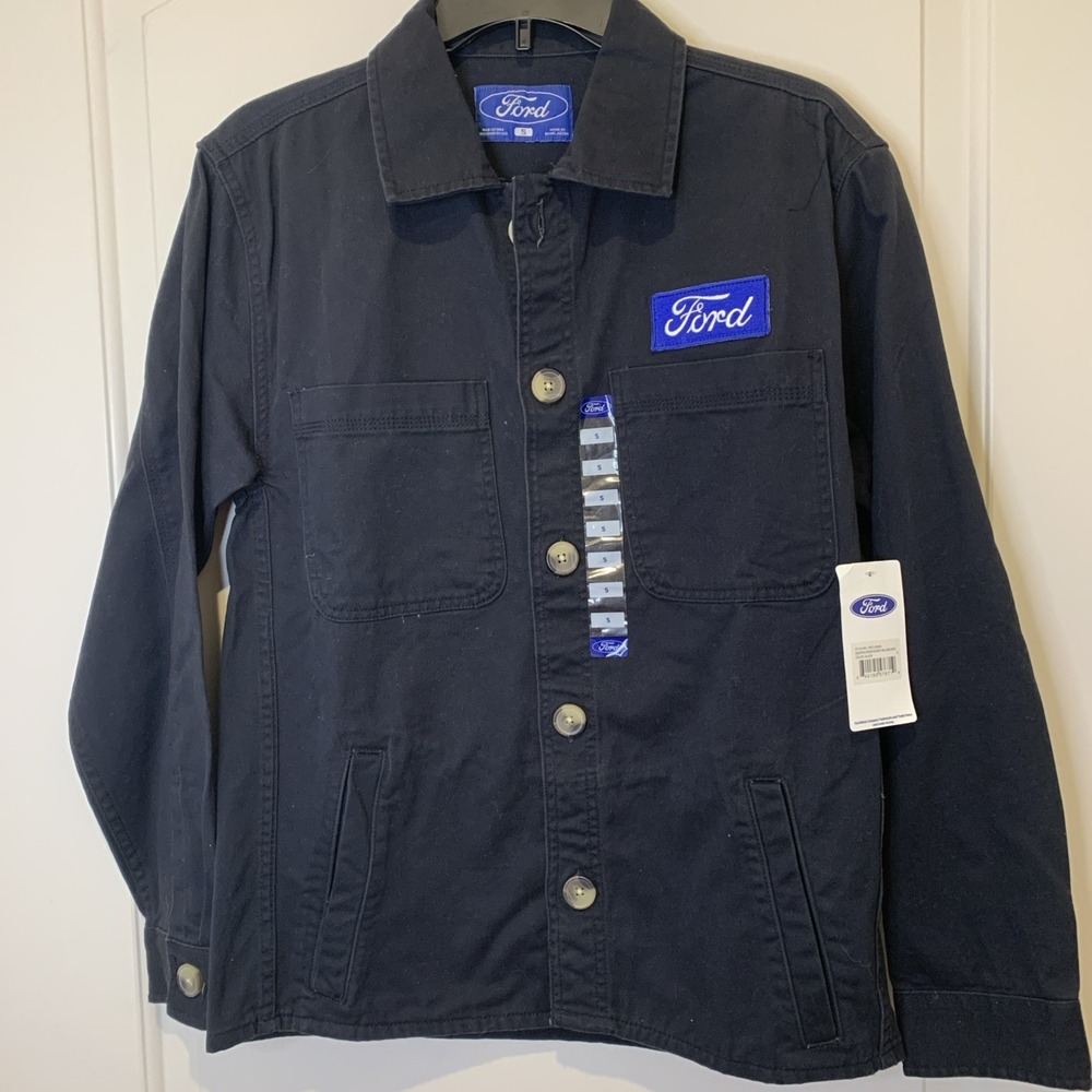 Ford Motors Heavy Twill Chore Jacket Black Men's Small NWT